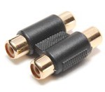 Переходник 2гн.RCA - 2гн.RCA пластик никель